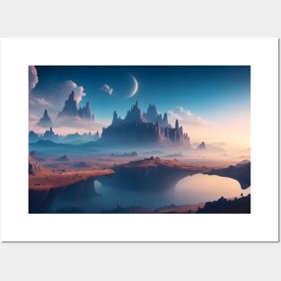 Natural landscape on another planet Posters and Art